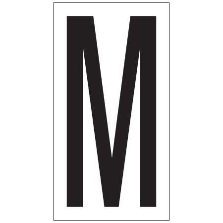 Bsc Preferred 3-1/2'' ''M'' Vinyl Warehouse Letter Labels, 50PK BUY00021737